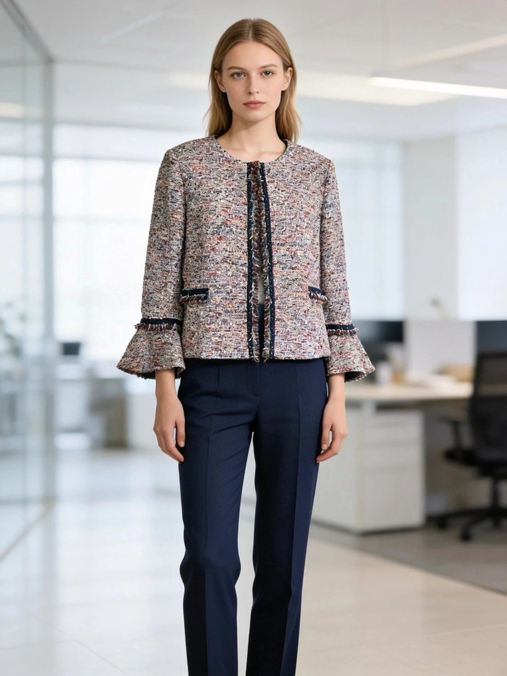 Tahari Arthur S. Levine Tweed Jacket Multicolor Size 10
